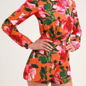 Lulus Orange Floral Romper